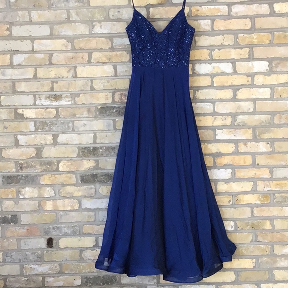 Royal Blue La Femme gown
